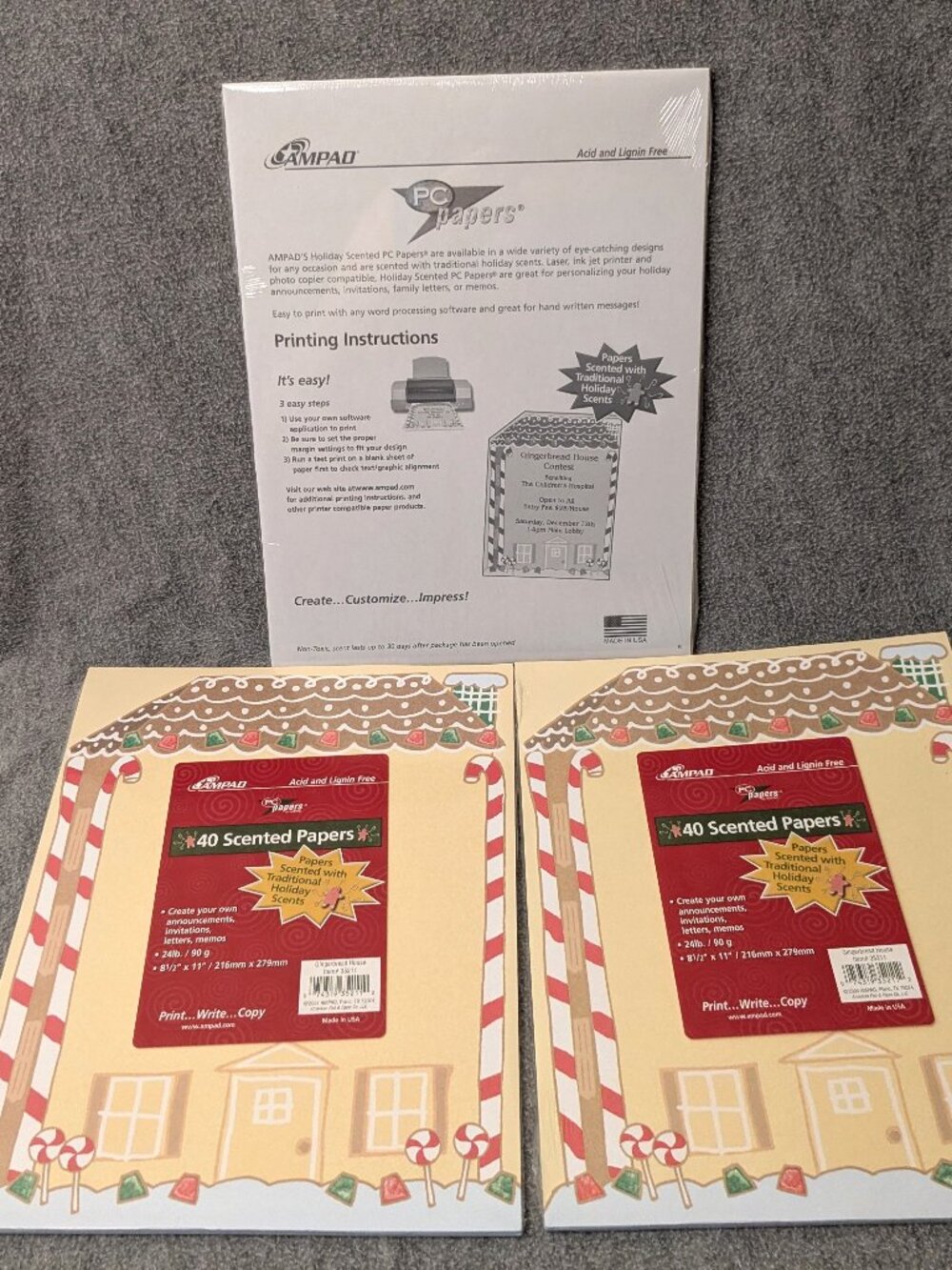 New!  3 Packages of Gingerbread House Themed Printable Paper